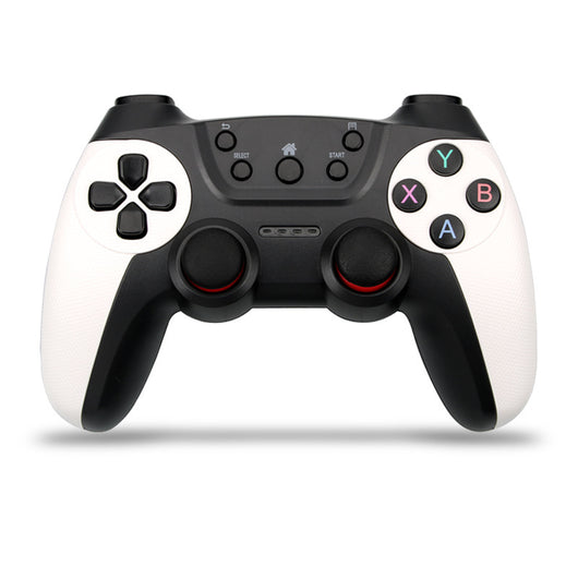 Black wireless game controller with textured grips, red-accented analog sticks, and colorful A, B, X, Y buttons. - Image 21