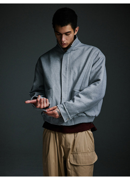 Abrigo de Lana Grueso con Cuello Alto Retro - Acolchado de Algodón para Hombre - Image 11