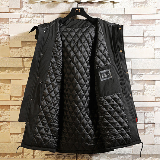 Abrigo Casual de Algodón Largo para Hombre - Image 16