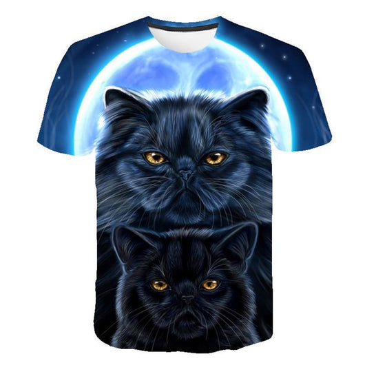 Camiseta Unisex Estampado 3D Gato Harajuku - Manga Corta Casual - Image 3