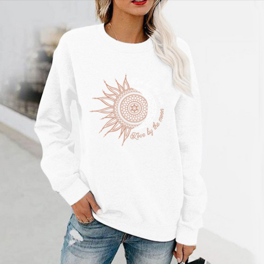 Sudadera Estampada Cuello Redondo Manga Larga