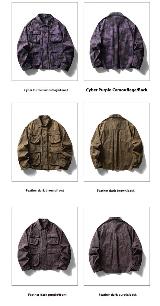 Chaqueta de Trabajo Camuflaje Tie-Dye para Hombre - Image 11