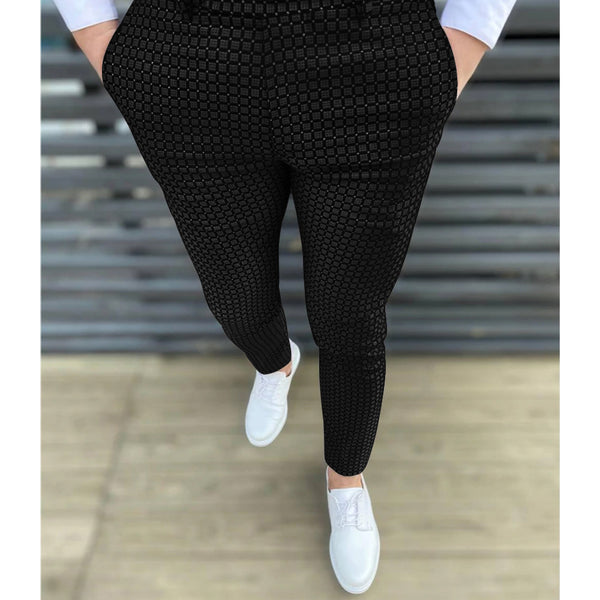 Pantalones Casuales Slim Fit a Cuadros para Hombre - Estilo Europeo y Americano