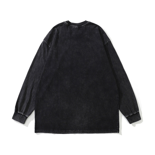 Remera Manga Larga Estampada Diseño Exclusivo Efecto Desgastado