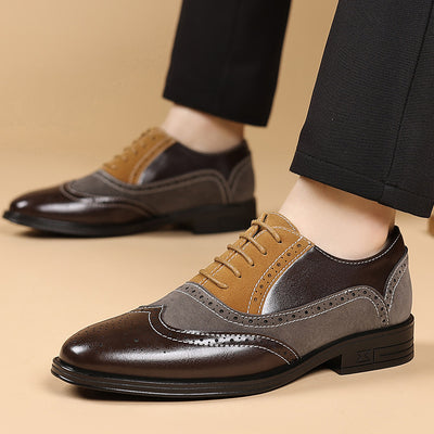 Zapatos de Cuero Brogue Puntiagudos para Hombre Talla Grande - Image 7