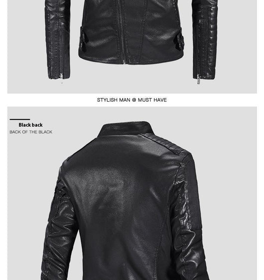 Chaqueta de Cuero PU con Forro Polar para Hombre - Estilo Moderno - Image 5