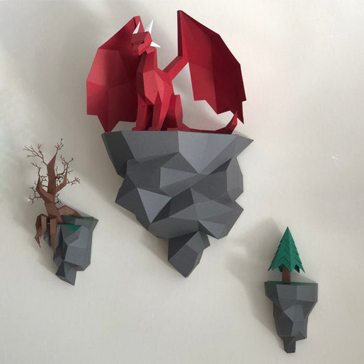 Dragón de Papel Decorativo para Pared - Modelo Sentado en la Isla - Image 11