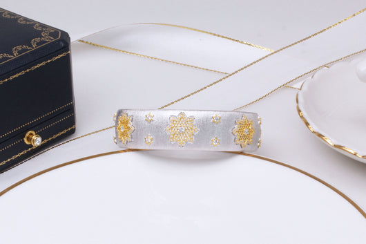 Pulsera Copo de Nieve Dividido en Plata 925 con Baño de Oro - Image 9