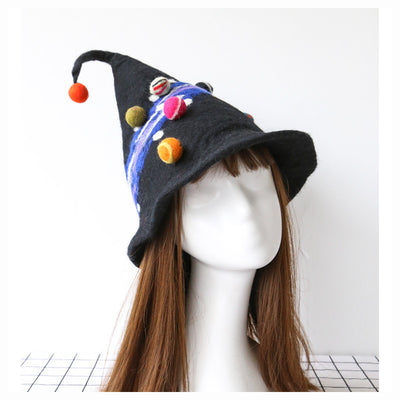 Gorro Harajuku Halloween Estrellado Azul y Negro Estilo Urbano - Image 4