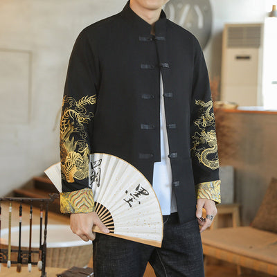 Chaqueta Hanfu Buddha Estilo Chino Retro para Hombre - Image 8