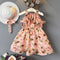 Vestido Infantil Bohemio Gasa Hojas Sin Mangas