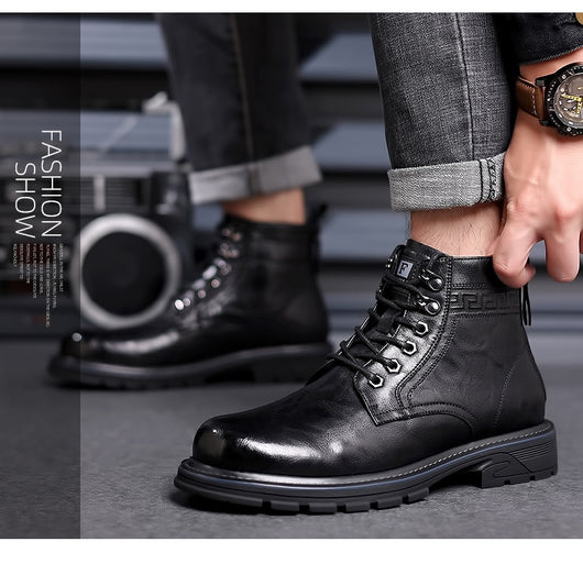 Botas de Trabajo Estilo Británico en Cuero - Calzado Profesional Versátil - Image 25