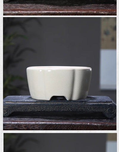 Maceta de Barro Púrpura Estilo Chino con Patrones Geométricos para Bonsái - Image 12