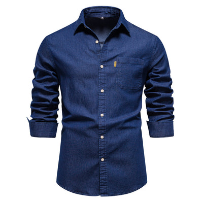 Camisa Denim Casual para Hombre sin Planchado - Image 3