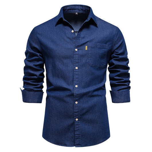 Camisa Denim Casual para Hombre sin Planchado - Image 3