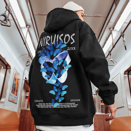 Sudadera con Capucha Estampada y Forro Polar para Hombre