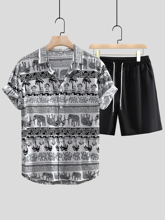 Camisa Casual Estampada de Manga Corta para Hombre - Image 12