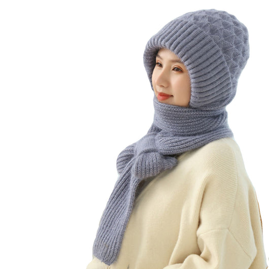 Gorro y Bufanda Tejida Doble Capa Acolchada - Abrigo Cálido en Lana - Image 6