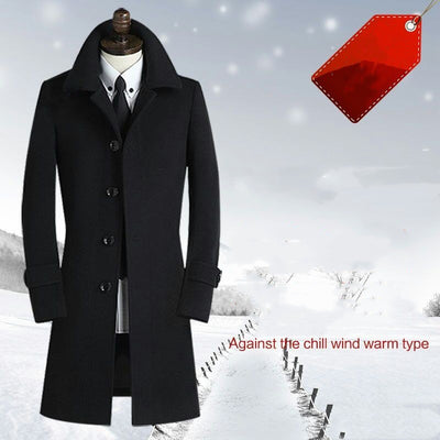 Abrigo Ejecutivo Corto Slim Fit Estilo Británico - Cortavientos de Lana para Hombre