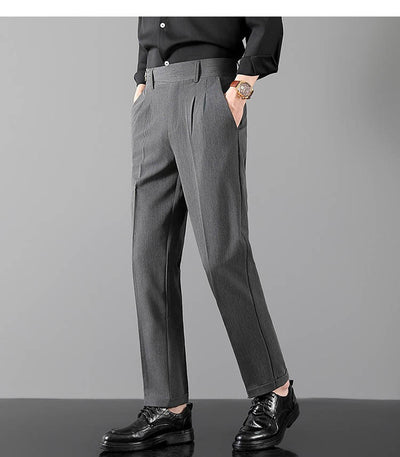 Pantalones Slim Fit de Corte Recto Estilo Británico para Hombre - Image 16
