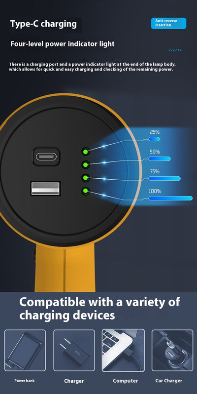 Linterna Táctica LED Recargable USB - Alcance Largo Impermeable para Caza - Image 13