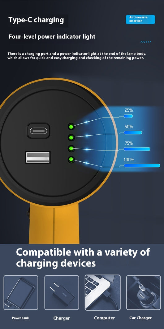 Linterna Táctica LED Recargable USB - Alcance Largo Impermeable para Caza - Image 13