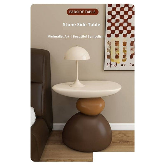 Mesa Lateral de Diseño Crema Lujo - Mesita de Café Minimalista Premium - Image 5