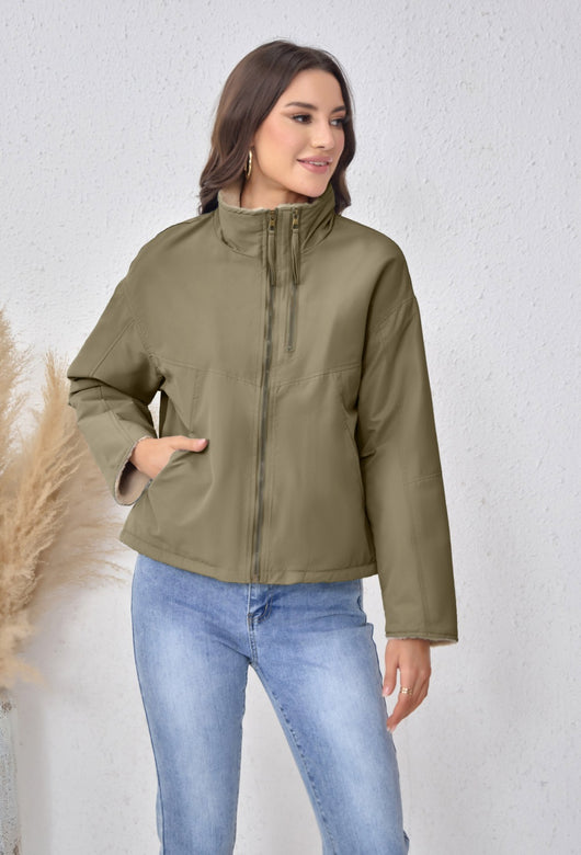 Abrigo Acolchado de Algodón con Cuello de Terciopelo para Mujer - Image 15