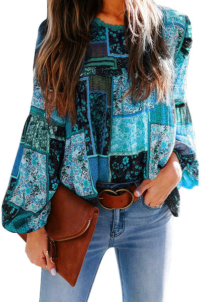 Blusa con Mangas Abullonadas Estampada - Image 9