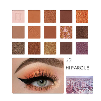 Paleta de Sombras 15 Colores con Brillos Lentejuelas Perlados Resistente al Agua - Image 3