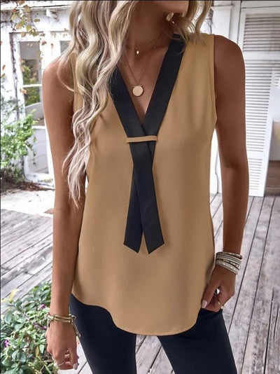 Blusa Casual Mujer con Contraste de Colores - Image 18