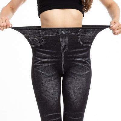 Leggings de Mezclilla Estampados con Pliegues - Comodidad y Estilo - Image 21