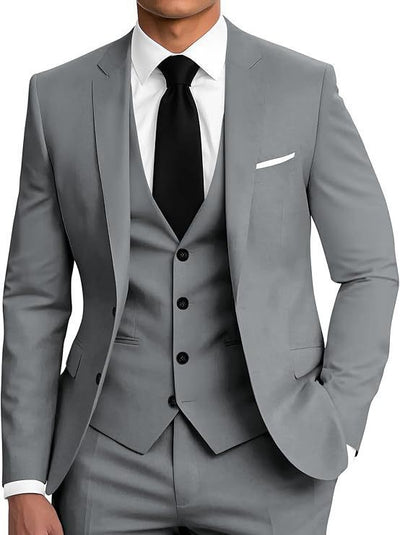 Traje de Negocios Tres Piezas con Botones Dobles para Hombre - Image 9