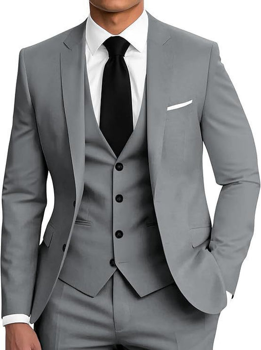 Traje de Negocios Tres Piezas con Botones Dobles para Hombre - Image 9
