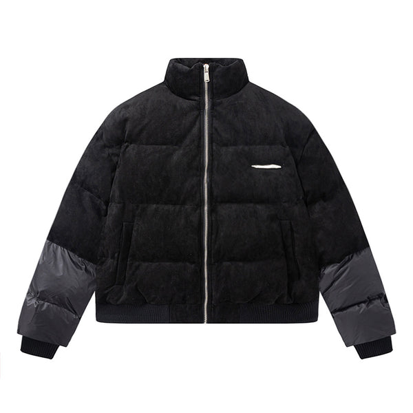 Chaqueta de Algodón Cálido con Costuras de Gamuza Unisex
