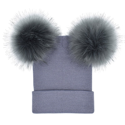 Gorro de Lana Tejido Doble para Mujer con Bola Decorativa - Image 11