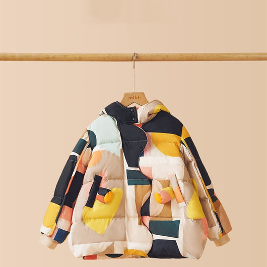 Chaqueta Acolchada de Plumón con Estampado - Corte Medio - Image 10