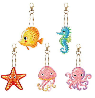 Llavero de Pintura de Diamantes Alien Animal Cartoon Brillante - Image 9