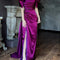 Vestido Maxi Elegante con Mangas Abullonadas y Abertura