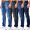 Men's White Distressed Jeans Mid-Rise Straight Leg