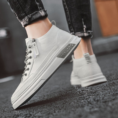 Tenis Casuales de Cuero Suave para Hombre con Caña Alta - Image 4