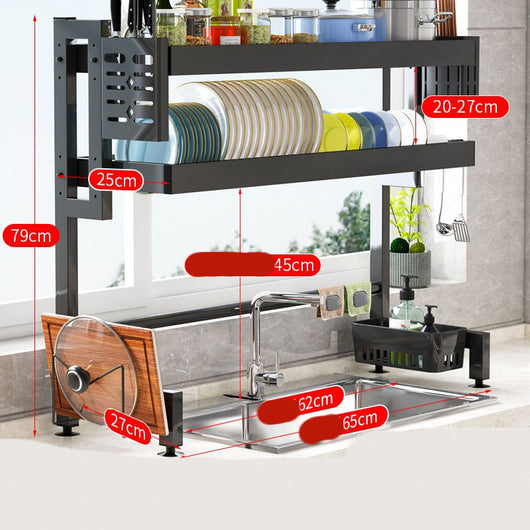 Organizador de Fregadero con Estante de Almacenamiento y Escurridor - Image 3