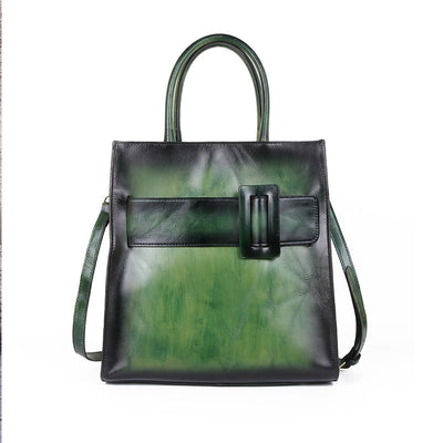 Bolso Bandolera de Cuero Genuino Estilo Chino Grande Capacidad - Image 9