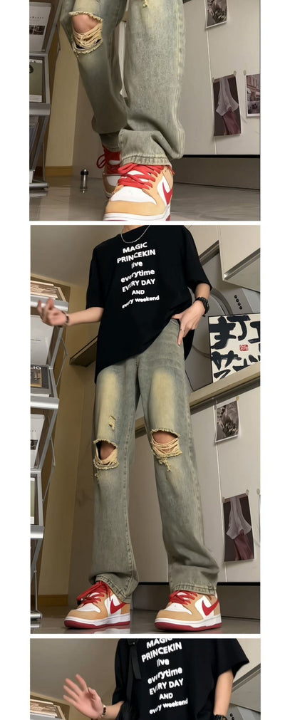 Jeans Vintage Lavados para Hombre - Estilo Retro Americano - Image 12