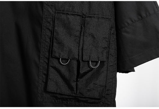 Playera Hip-hop Suelta Funcional Estilo Oscuro para Hombre - Verano - Image 15