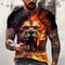 Playera Estampada León 3D para Hombre - Diseño Beast Verano