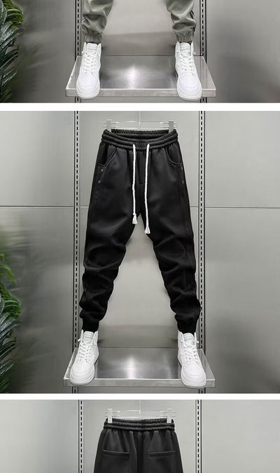 Pantalones Casuales Hombre Primavera-Verano con Rayas Verticales y Cintura Elástica - Image 9