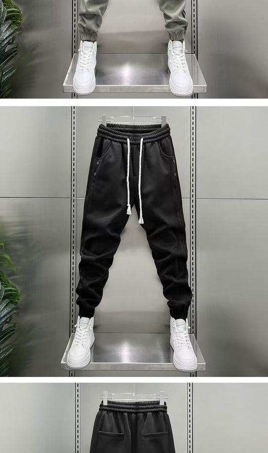 Pantalones Casuales Hombre Primavera-Verano con Rayas Verticales y Cintura Elástica - Image 9