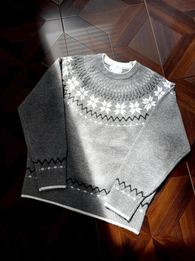 Suéter Tejido Jacquard Retro para Hombre - Image 13