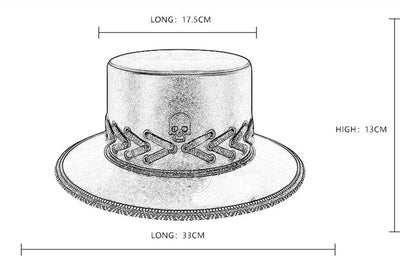 Sombrero de Copa Negro con Calavera Punk para Halloween - Image 9